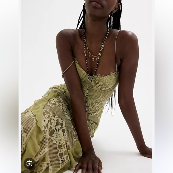 Free People For Love & Lemons Shirley Lace Bodysuit Maxi Dress - Picture 3 of 9